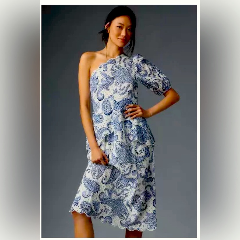 Farm Rio Eyelet Midi Dress